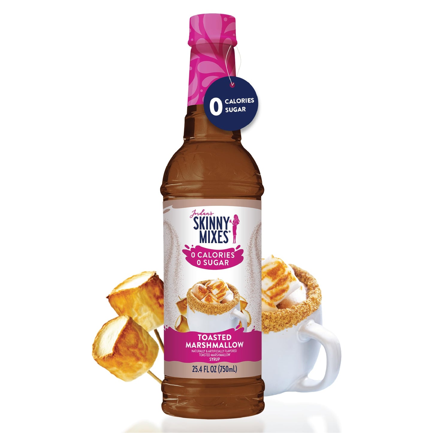 Jordan's Skinny Syrups Sugar Free Coffee Syrup, Toasted Marshmallow Flavor Drink Mix, Zero Calorie 25.4 Fl Oz