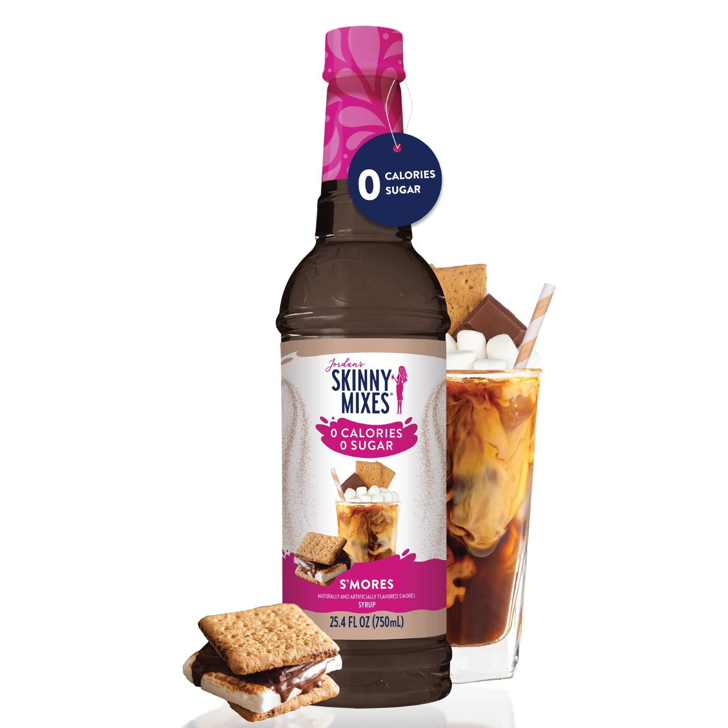 Jordan's Skinny Syrups Sugar Free Coffee Syrup, Smore's Flavor Drink Mix, 25.4 Fl Oz