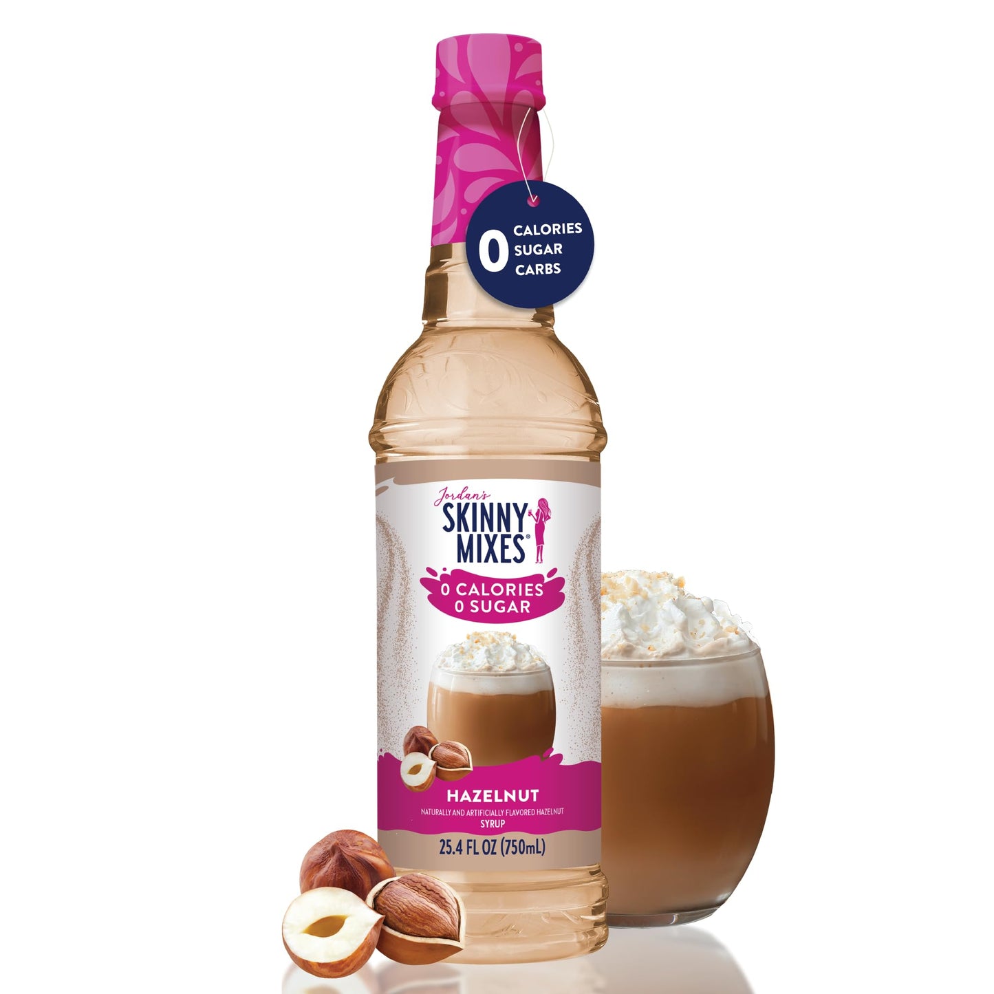 Jordan's Skinny Syrups Sugar Free Coffee Syrup, Hazlenut Flavor Drink Mix,  25.4 Fl Oz