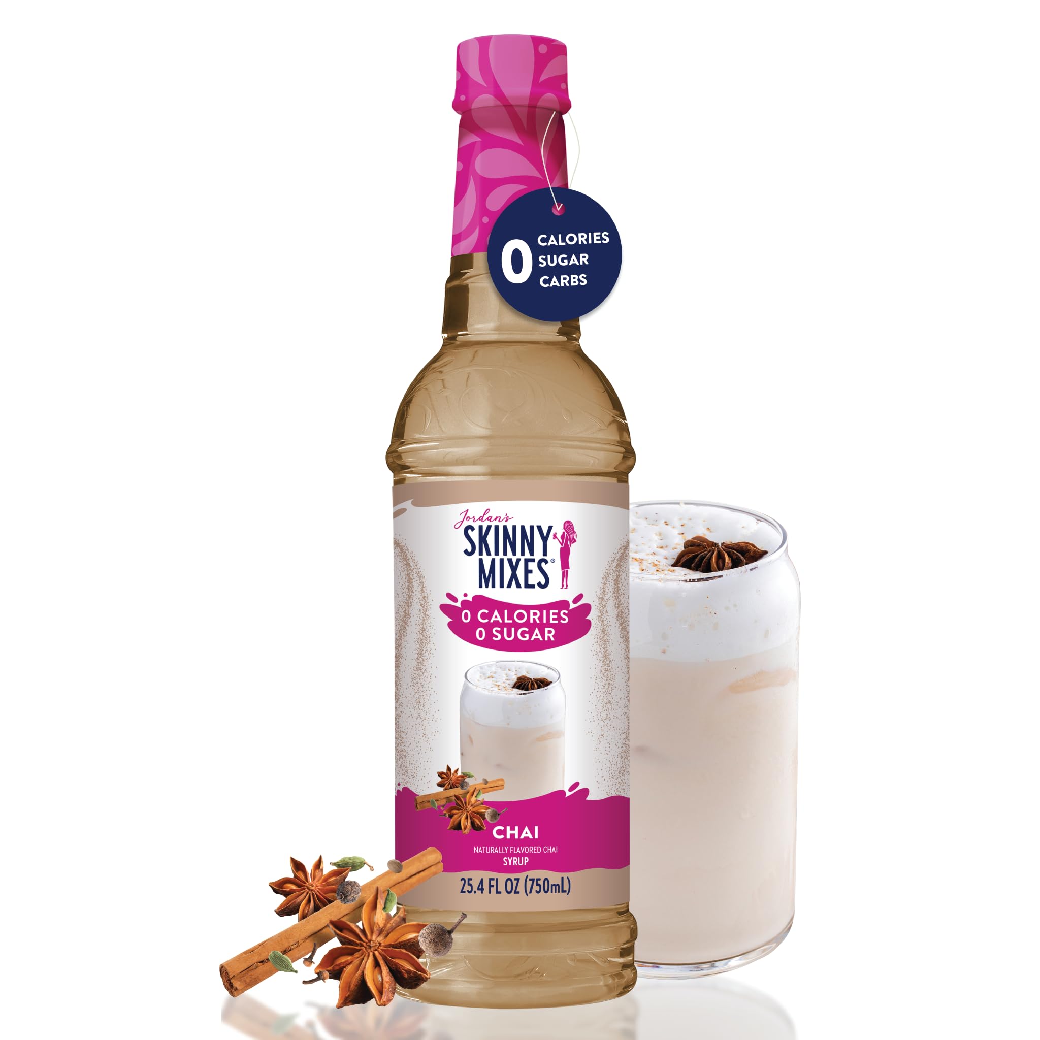 Jordan's Sugar Free Chai Syrup - 25.4oz, Gluten Free, Keto, For Coffee, Latte, Shakes