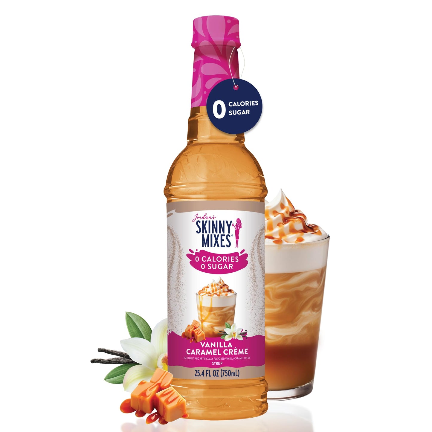 Jordan's Skinny Syrups Sugar Free Coffee Syrup, Vanilla Caramel Creme,25.4 Fl Oz