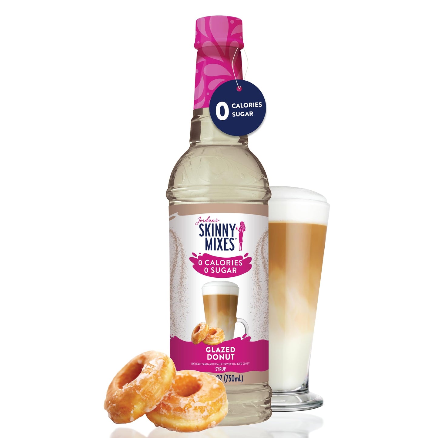 Jordan's Skinny Syrups Sugar Free Coffee Syrup, Glazed Donut Flavor Drink Mix, 25.4 Fl Oz