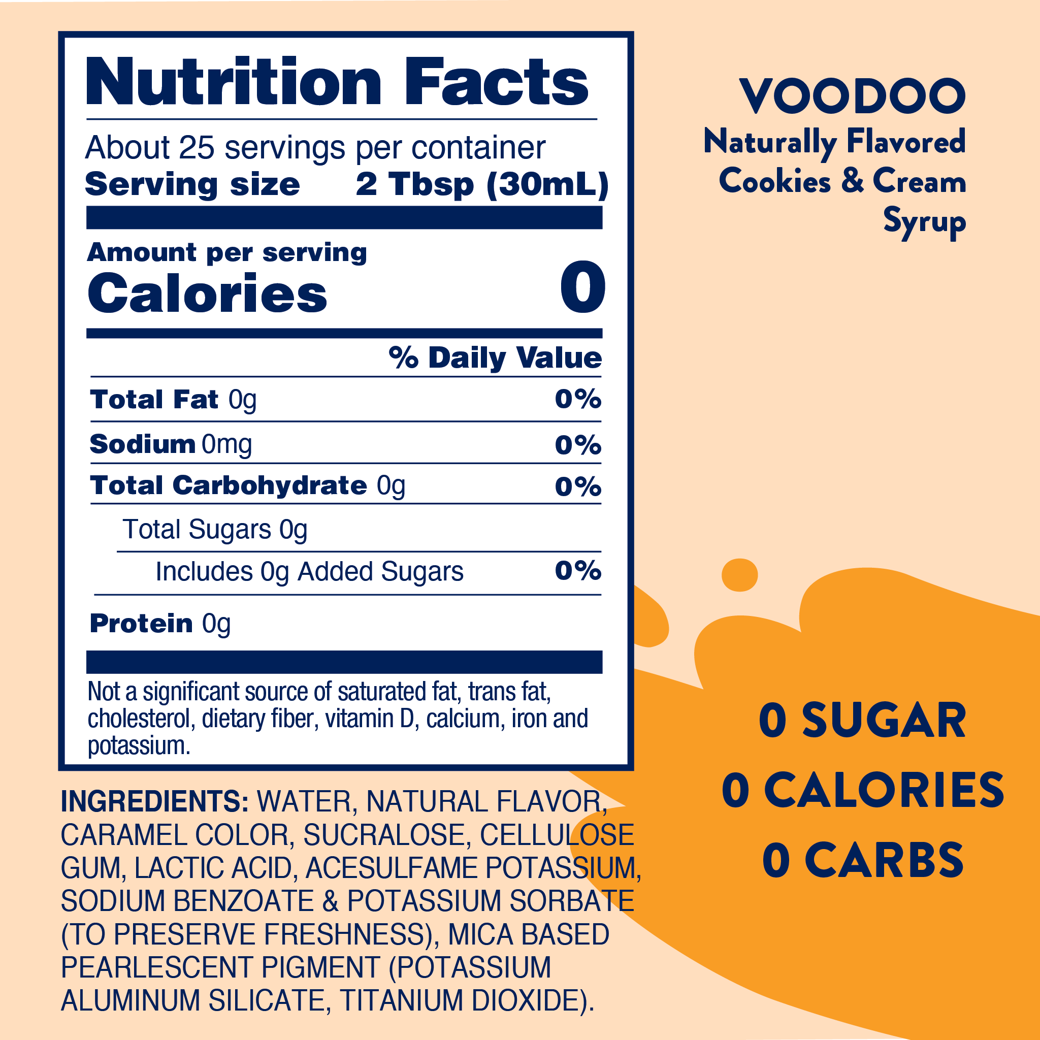 Jordan's Skinny Mix New Sugar Free Voodoo Syrup 