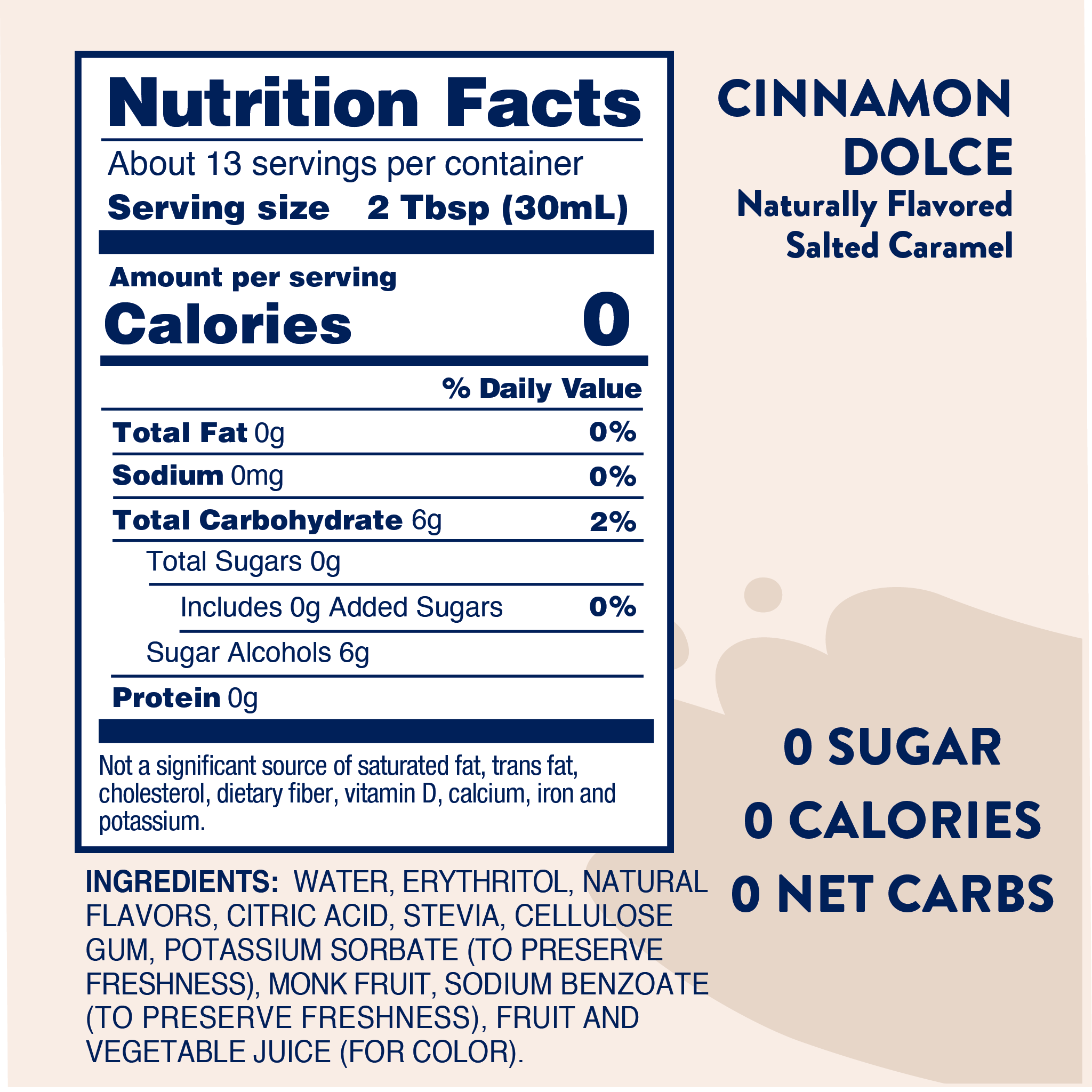 Naturally Sweetened Cinnamon Dolce Syrup - 375ml