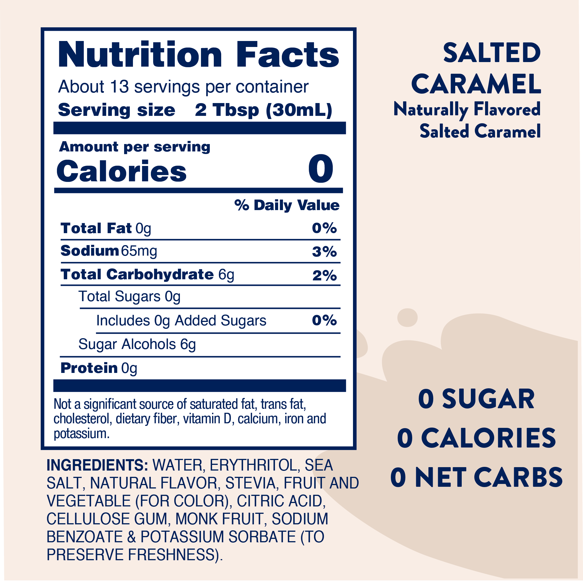 Naturally Sweetened Salted Caramel Syrup - 375ml
