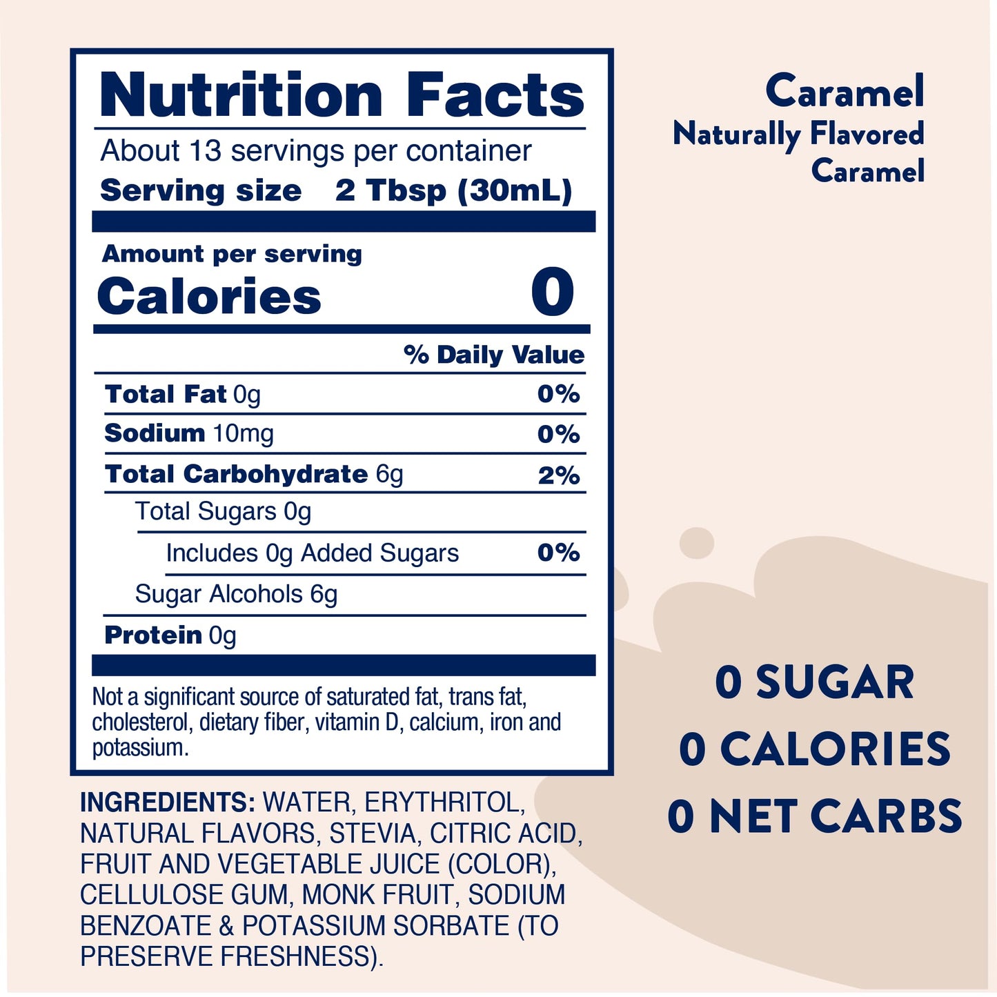 Jordan's Skinny Syrups Sugar Free Syrup, Caramel Syrup, 12.6 oz,