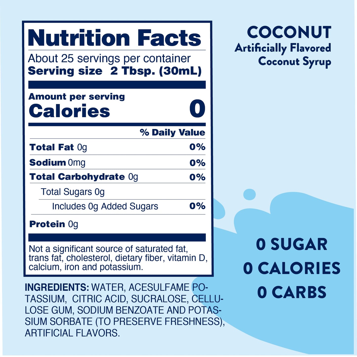 Jordan's Skinny Mixes Sugar Free Syrup, Coconut Flavor, 25.4 Fl Oz