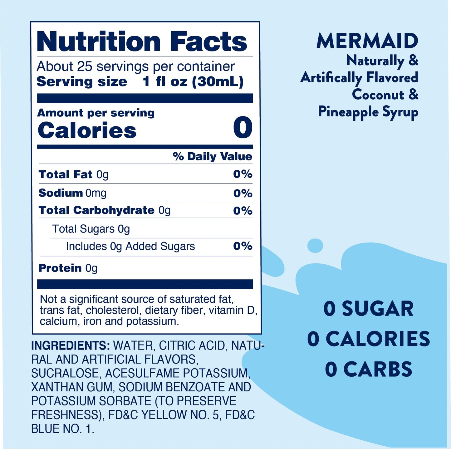 Jordan's Skinny Mixes Sugar Free Syrup, Mermaid Flavor, 25.4 Fl Oz,