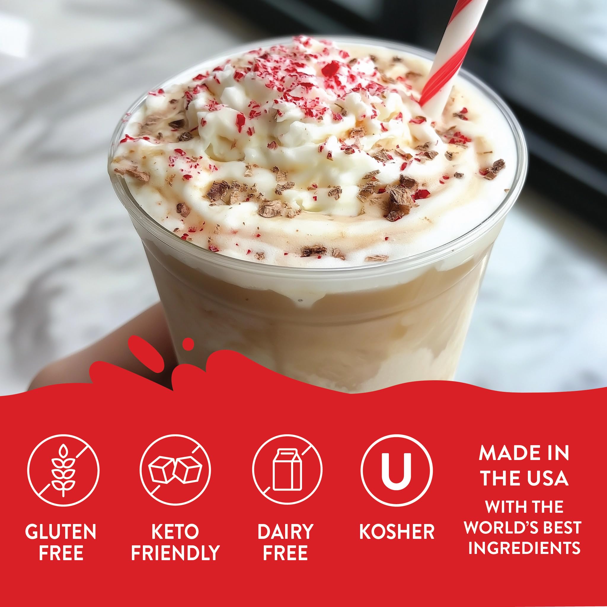 Limited Jordan's Skinny Syrups Sugar Free Holiday Coffee Syrup, White Chocolate Peppermint Flavor Drink Mix, 25.4 Fl OZ