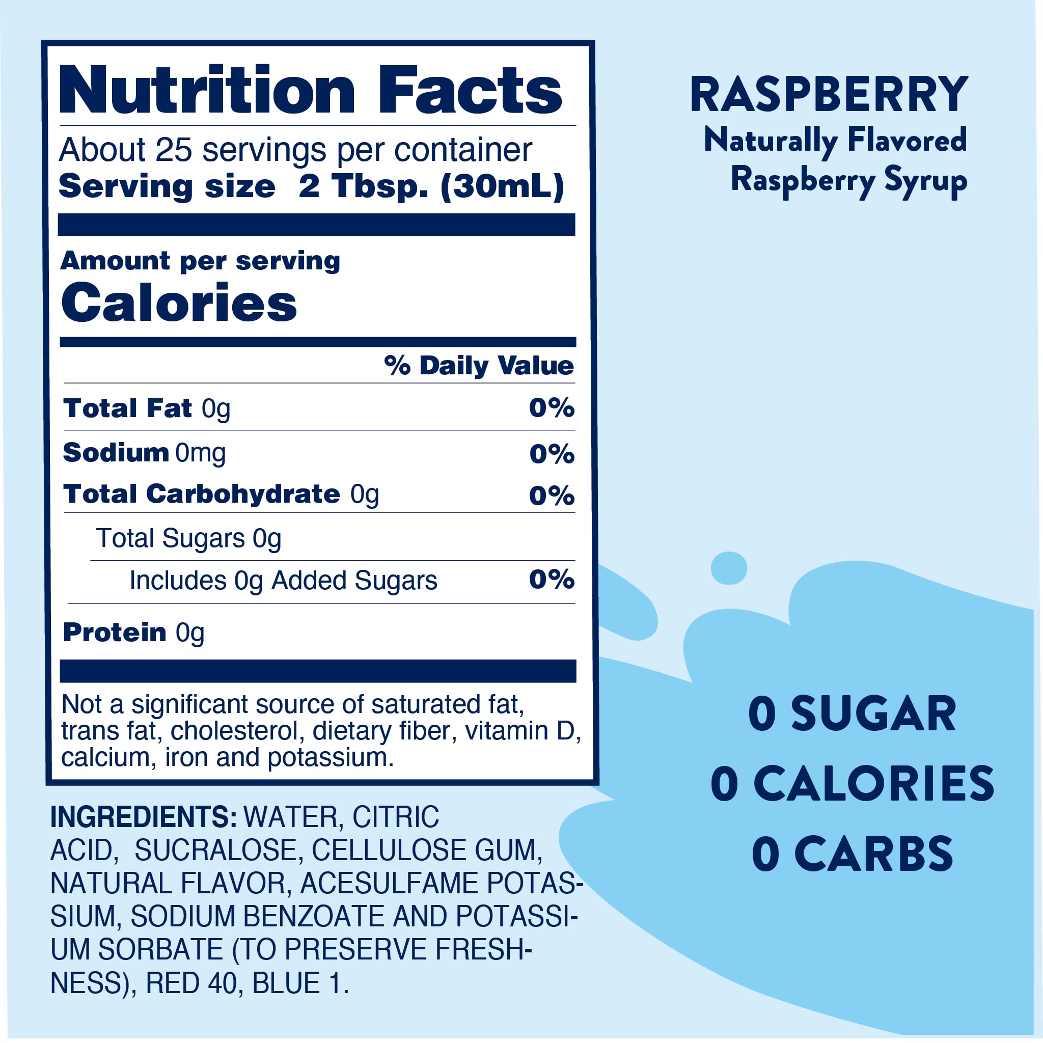 Jordan's Skinny Mixes Sugar Free Syrup, Raspberry Flavor,25.4 Fl Oz