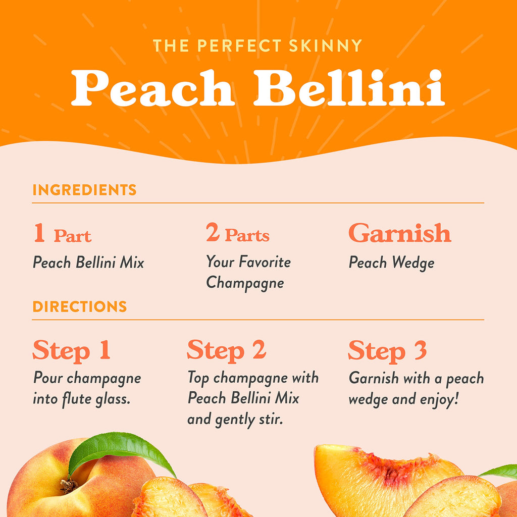 Jordan's Skinny Mixes Sugar Free Peach Bellini Mix,32 Fl Oz