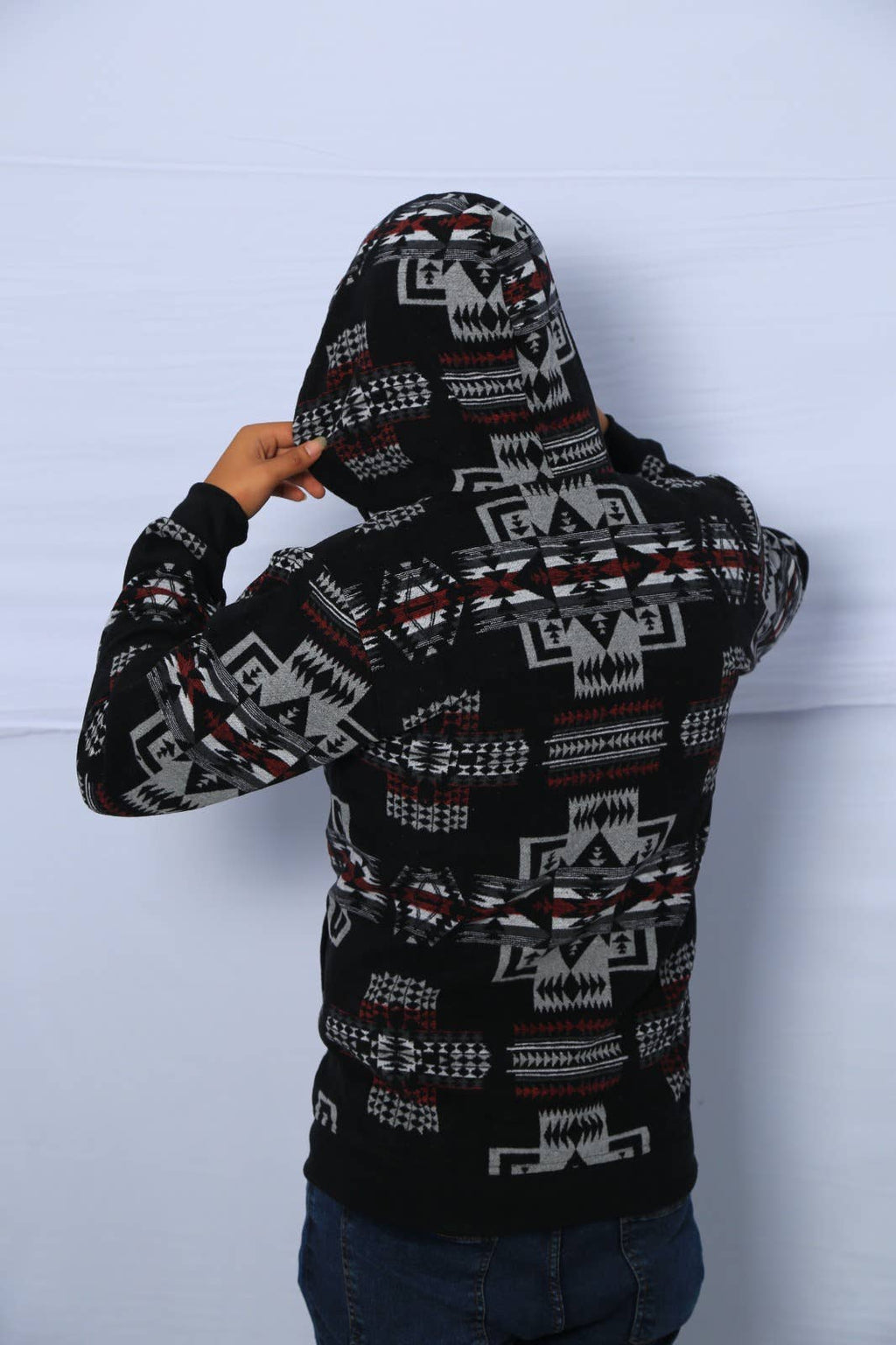Hoodie zipper jacket with aztec
