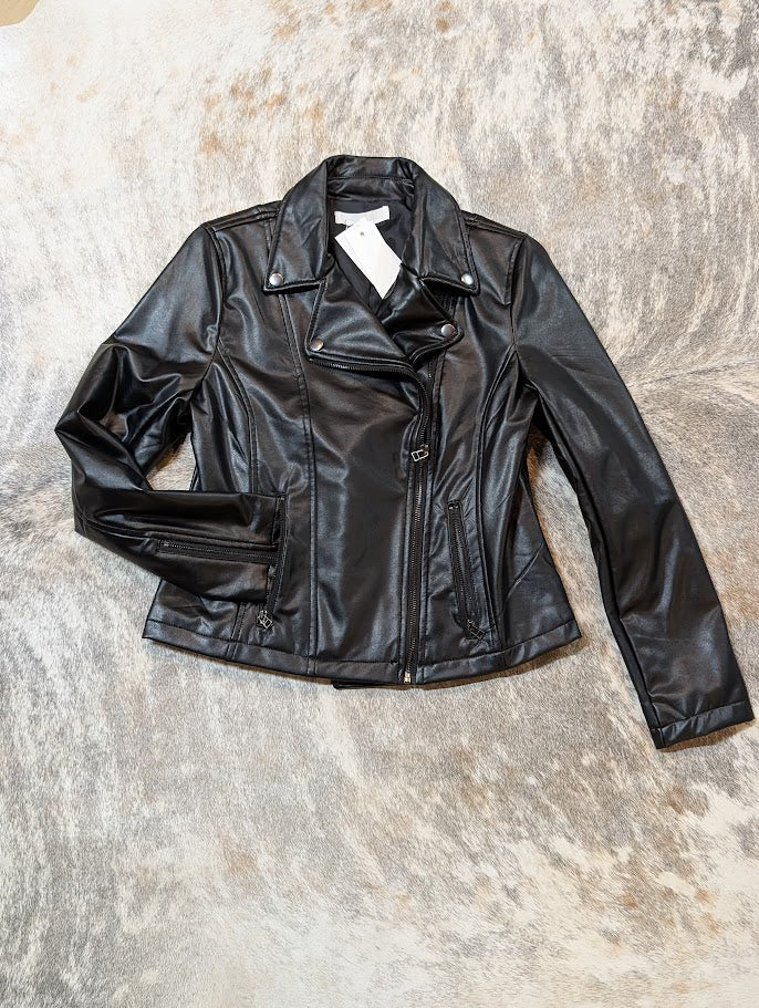 Women’s Vegan Leather Moto Jacket by Adyson Parker