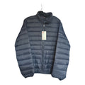 Front view of navy Alpine Swiss puffer jacket
