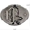 Patriotic cowboy belt buckle back with measurements