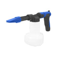 Aqua Joe 4 in 1 hose powered adjustable foam cannon spray gun in blue with cleaning attachments