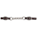 Leather single chain curb with a white background.