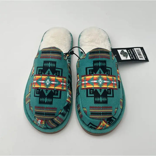 Aztec Turquoise Slippers