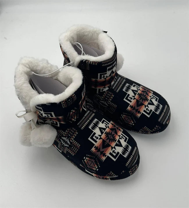 Aztec Designed Plush Booties