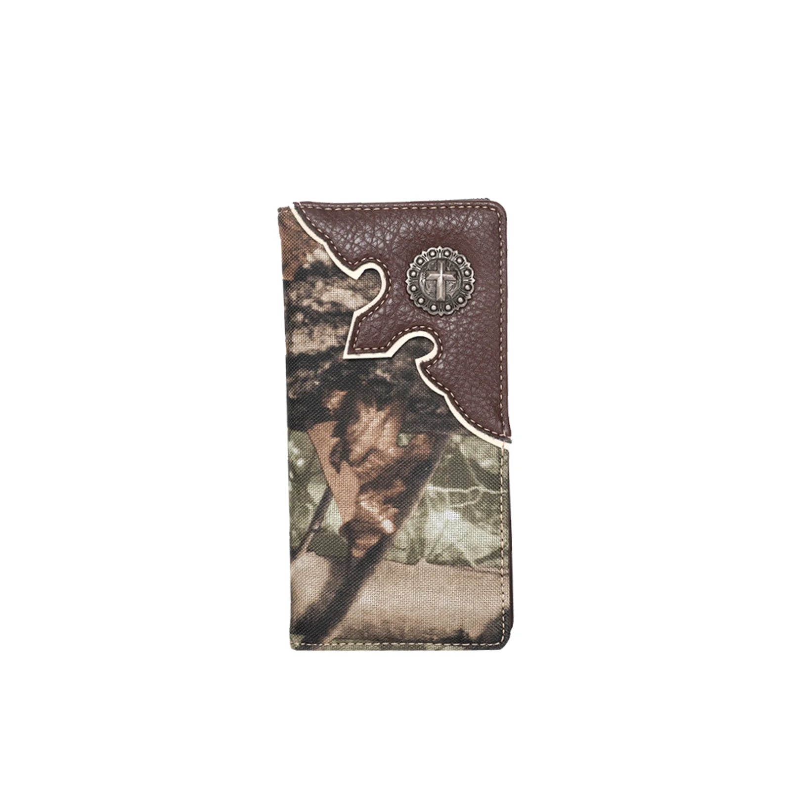 Montana West World Montana West Camo Print Checkbook Cover Wallet