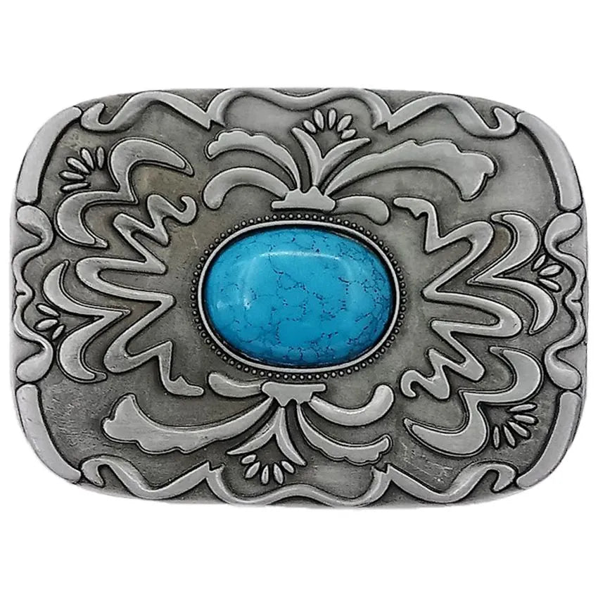 Big Turquoise Bead Belt Buckle