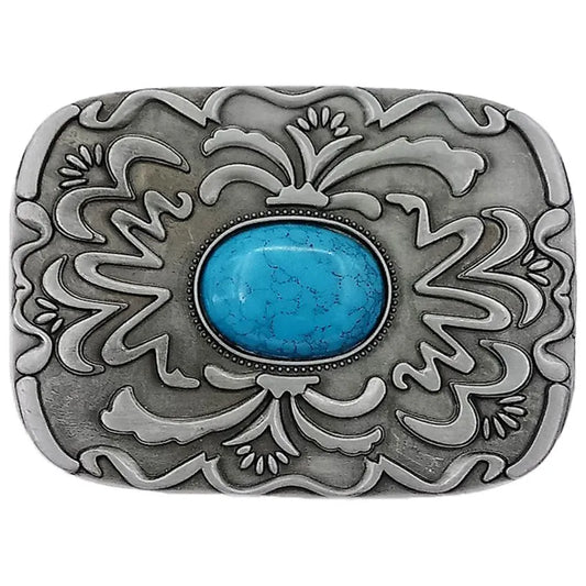 Big Turquoise Bead Belt Buckle