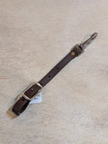 Brown Biothane Girth Connector Strap on a white surface