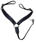 Genuine Black Leather Breast collar with  stainless hardware. 