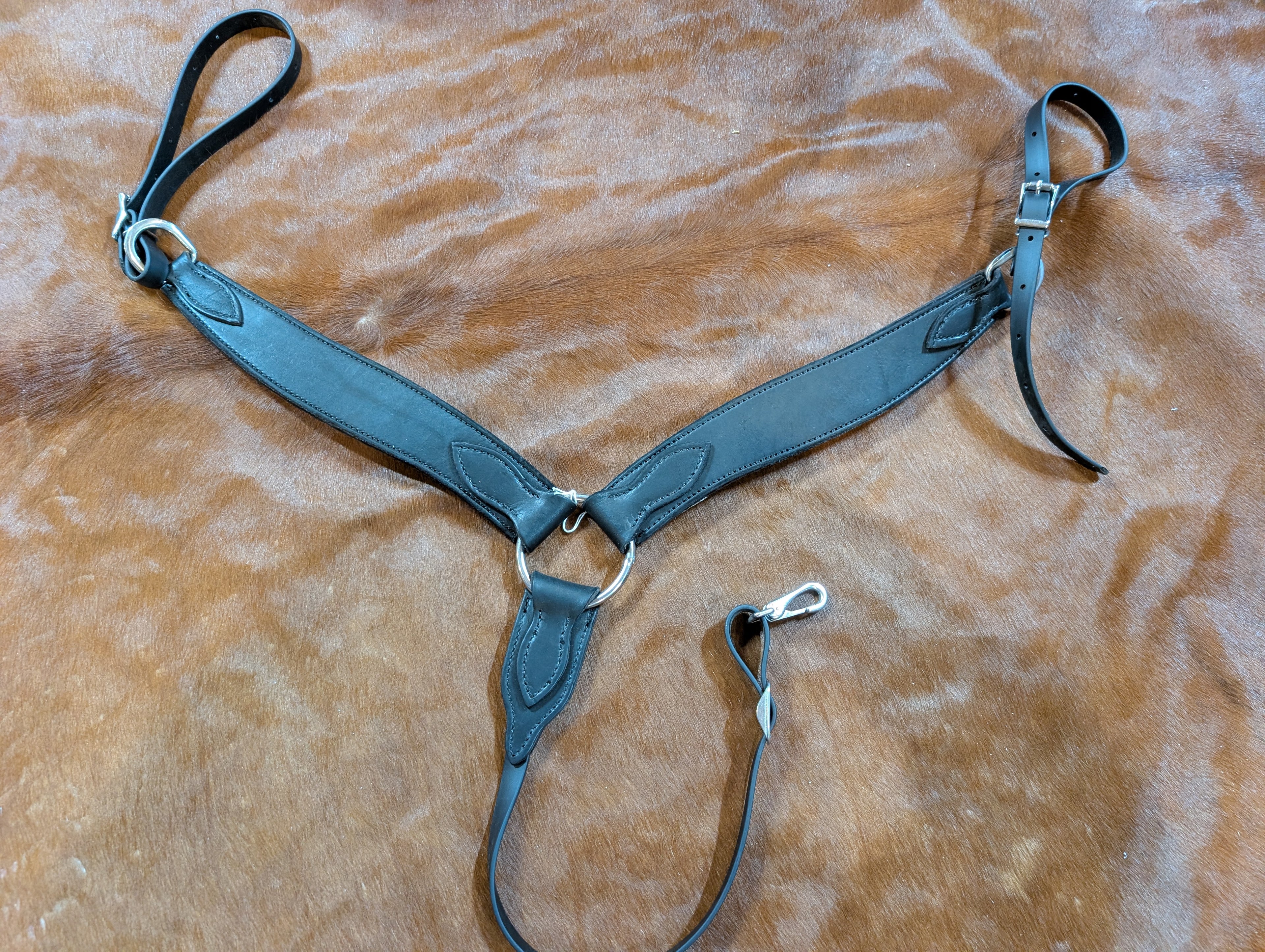 Black leather breast collar