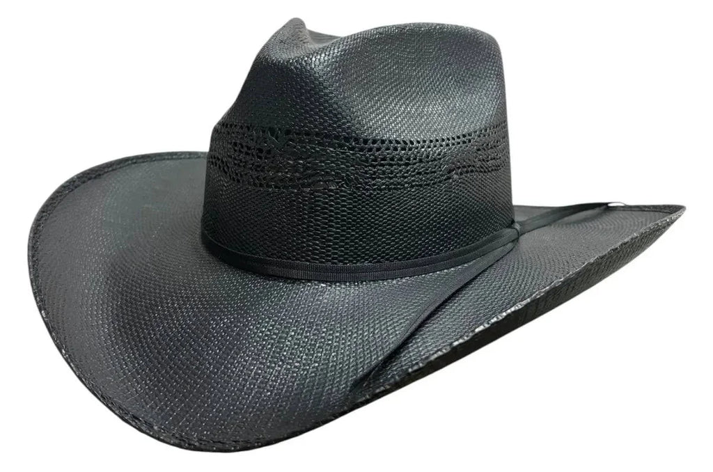 Black straw cowboy hat 