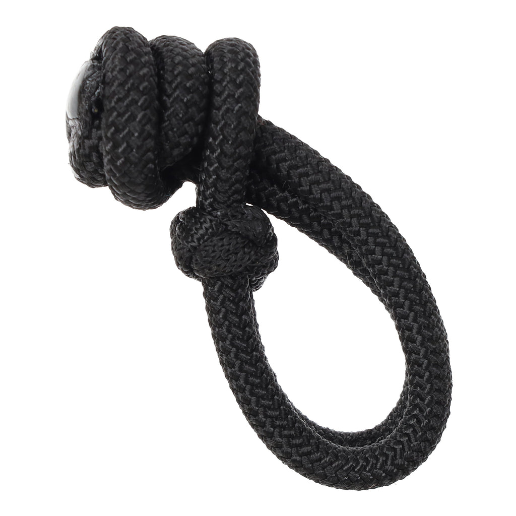 Nylon Tie Down Keeper Black with a white background.