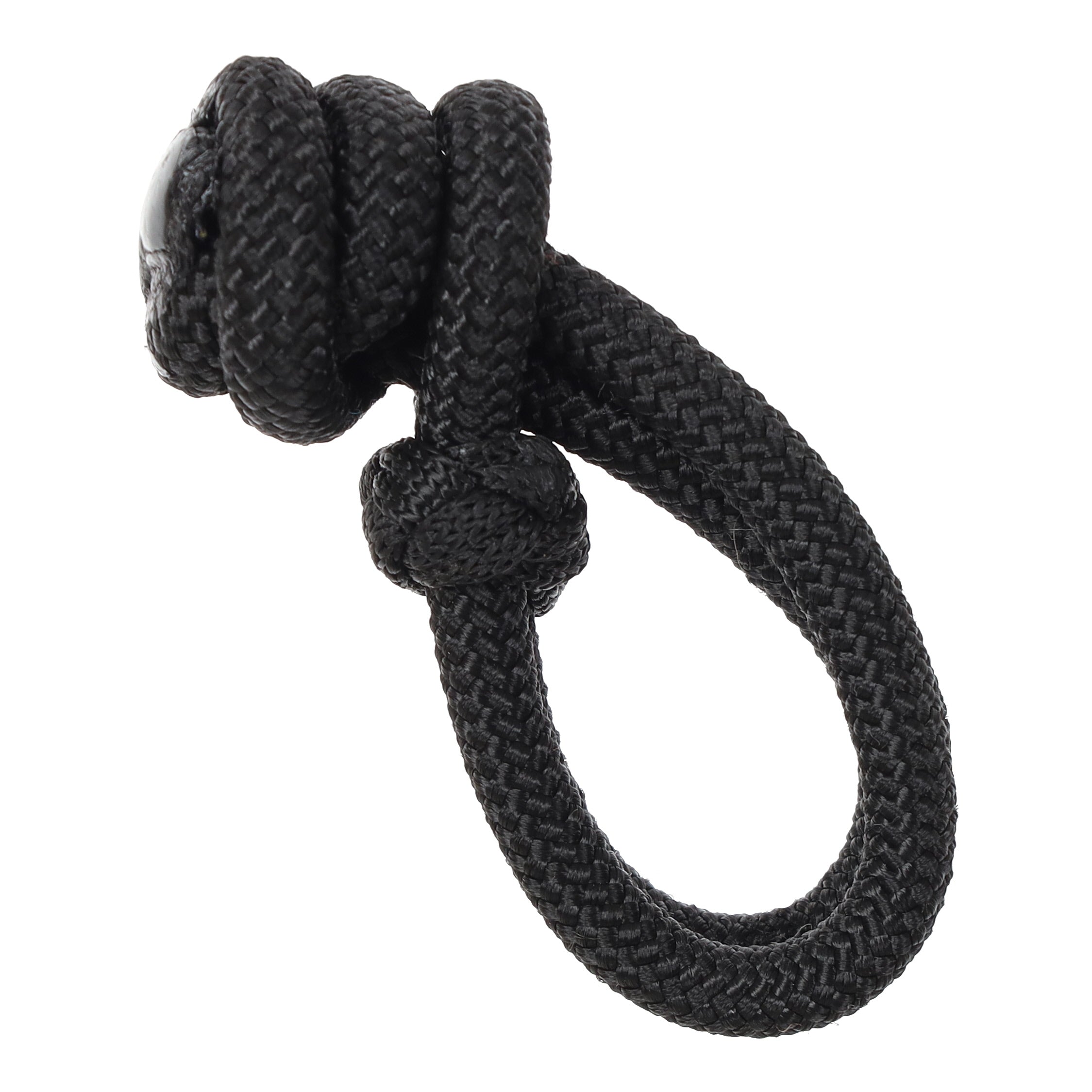 Nylon Tie Down Keeper Black with a white background.