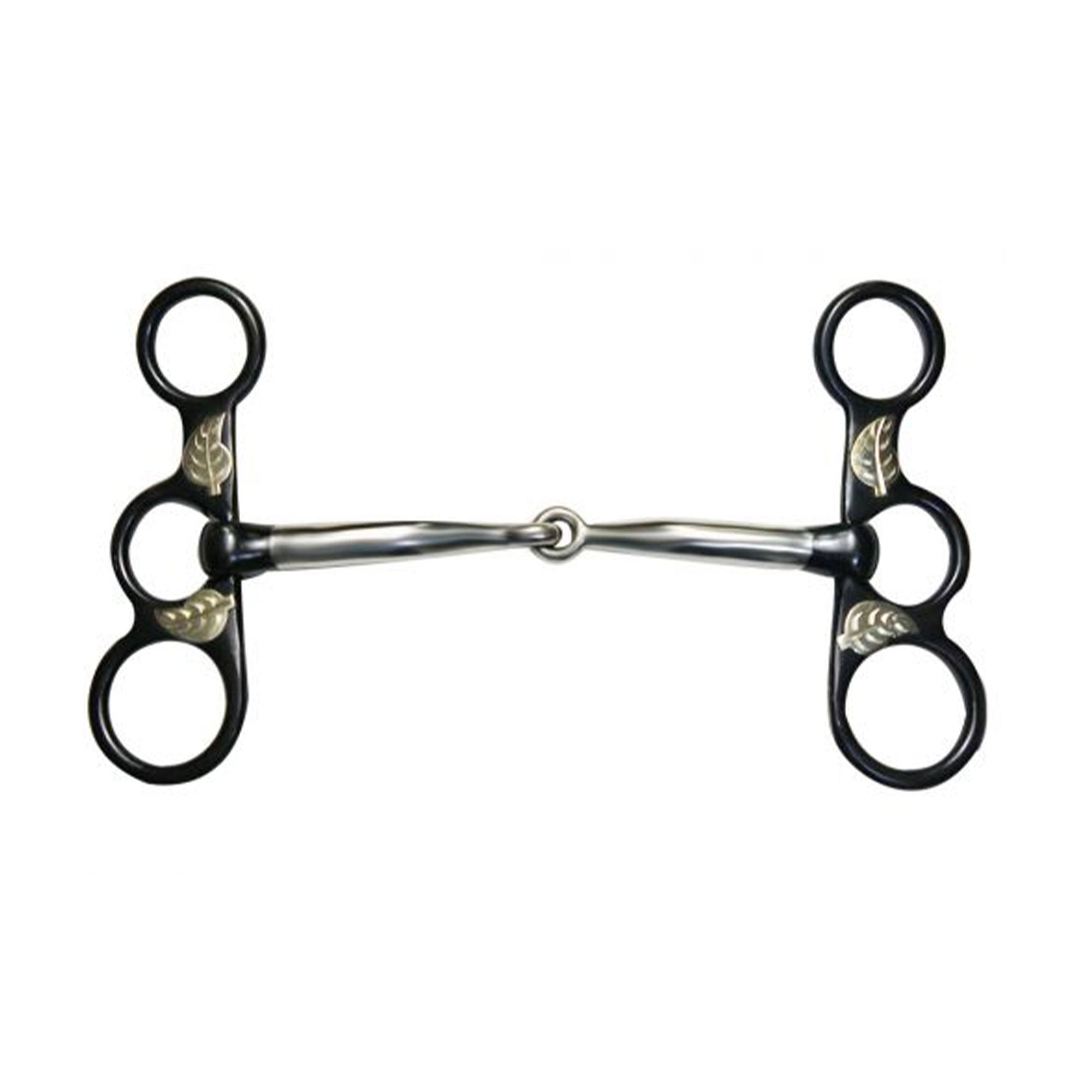 Horse bit with decorative design on a white background
