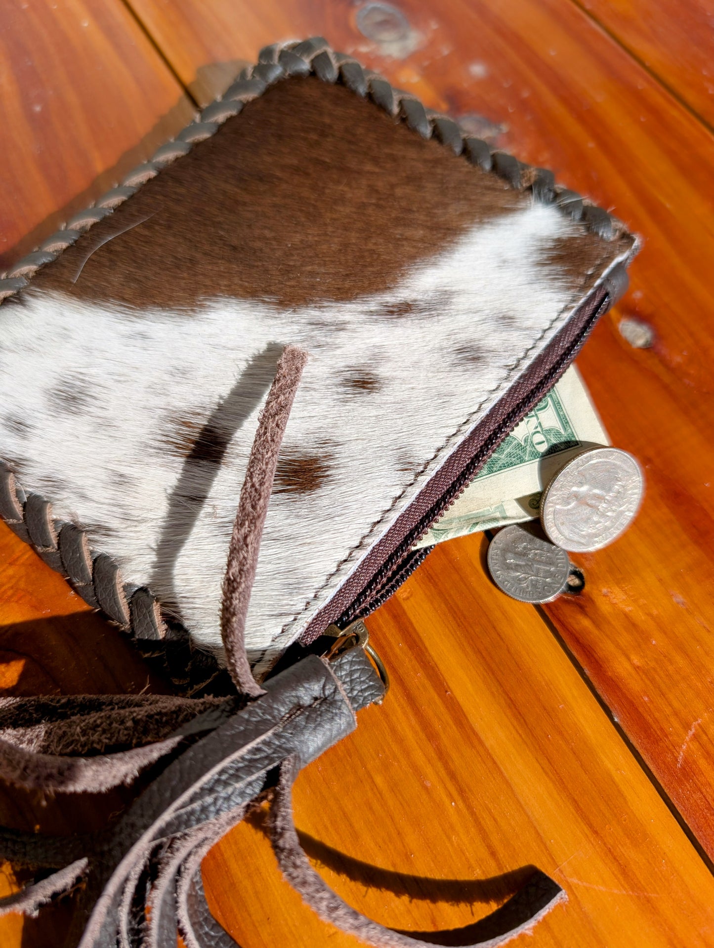 Cowhide Credit Card Wallet/Coin Pouch