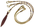 Braided Natural Rawhide Romal Reins with Leather Popper 