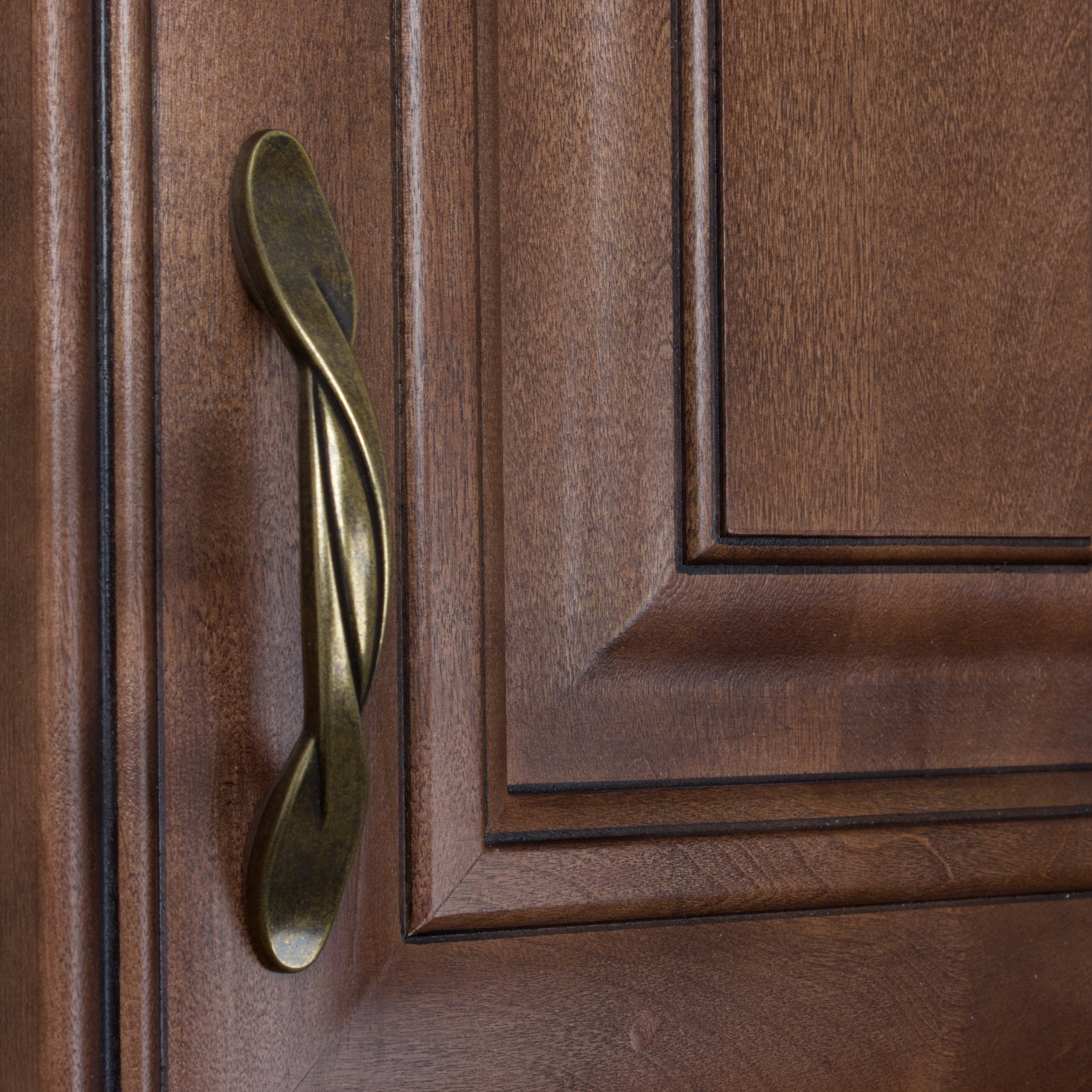 Close-up of a Bronze Twist Cabinet Pull