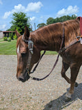 Remington headstall and breast collar set with silver crystal buckle and bullet conchos