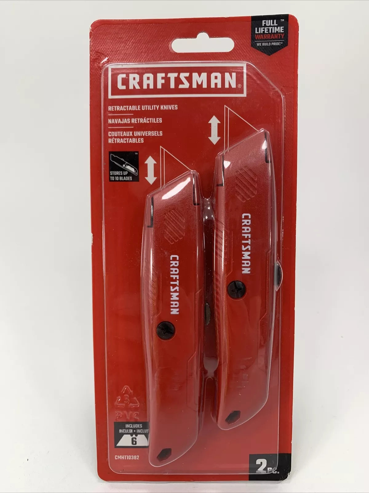 CRAFTSMAN 2 Pack Retractable Utility Knife, Includes 6 Blades