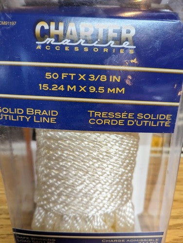 White solid braid utility line with from Charter Marine Accessories