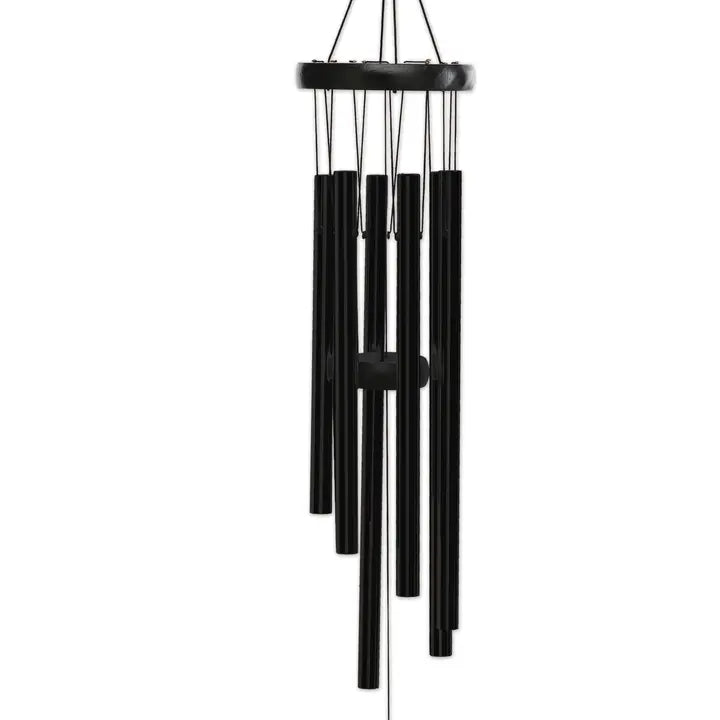 Black wind chime hanging tubes