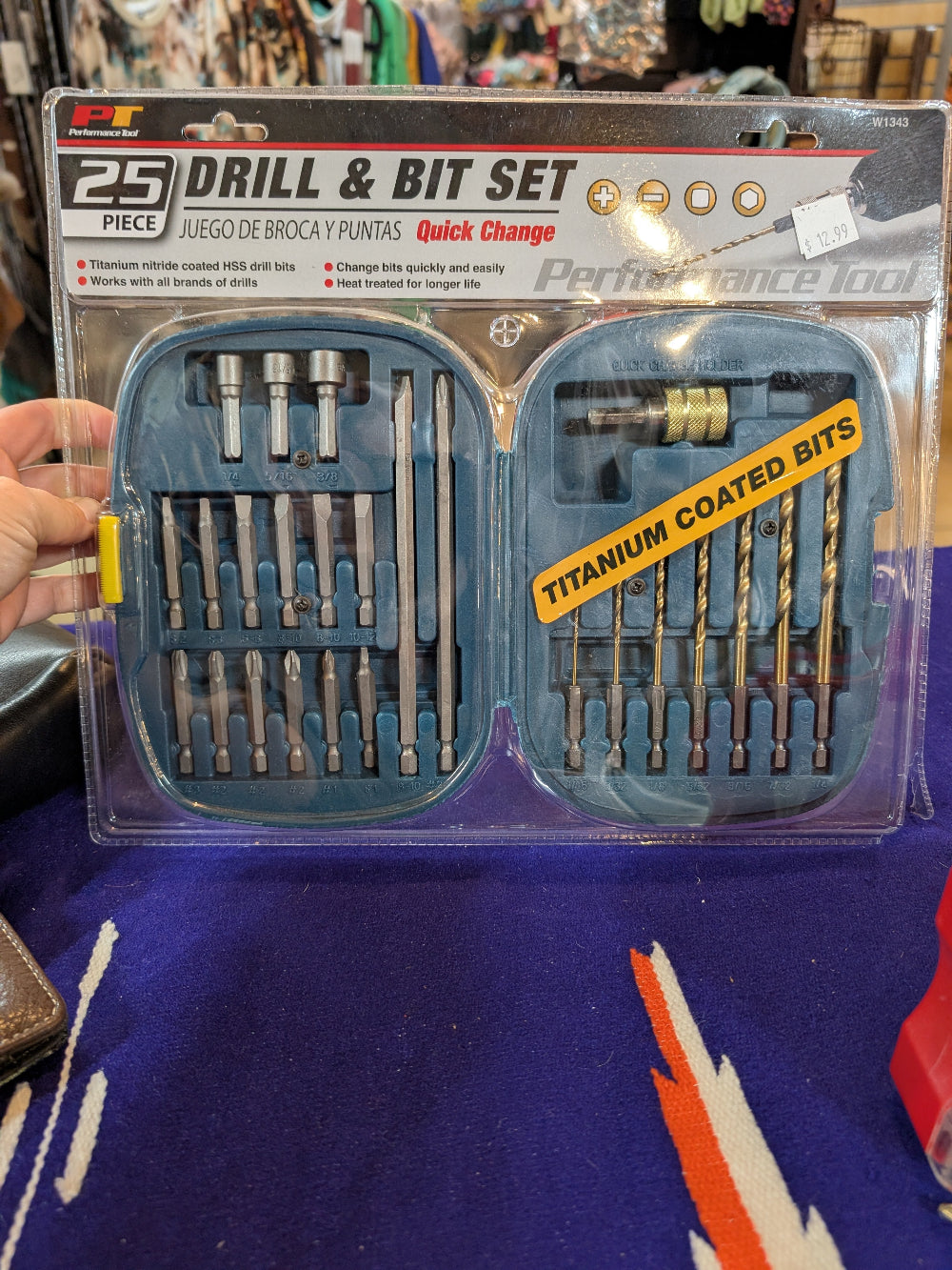 Durable drill bit set with storage case for wood, metal, and plastic drilling