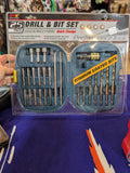 Durable drill bit set with storage case for wood, metal, and plastic drilling