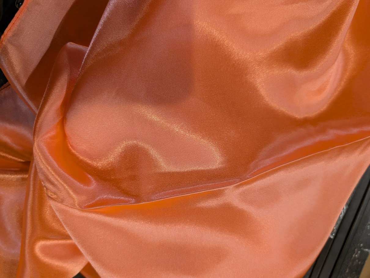 close up of a Coral wild Rag/ scarf