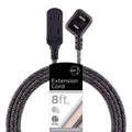 
Cordinate Extension Cord, 8 Ft, 3-Outlet Flat Plug, Braided with Multiple Outlets, 2 Prong, Safety Slide 125V