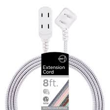 
Cordinate Extension Cord, 8 Ft, 3-Outlet Flat Plug, Braided with Multiple Outlets