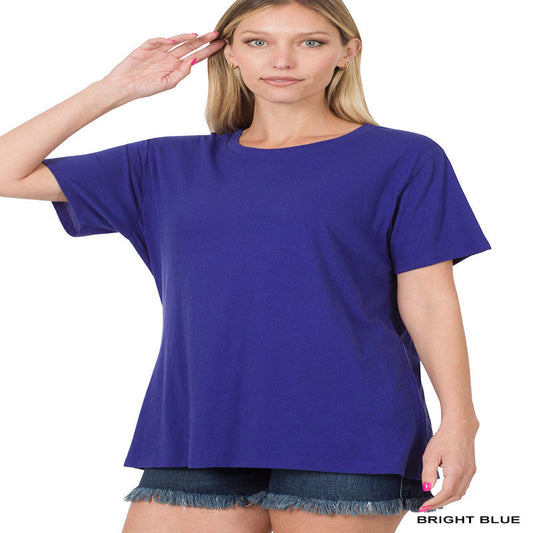 Cotton short sleeve round neck tee