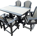Black and Barn Board Counter Height Poly Outdoor Dining Set – 72" Table with 6 Chairs (2 Swivel + 4 Stationary)