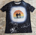 Cowgirl Stuff bleach splash Western graphic t-shirt with horse silhouette