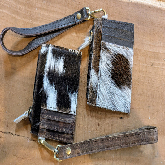 Cowhide Card Holder Wristlet