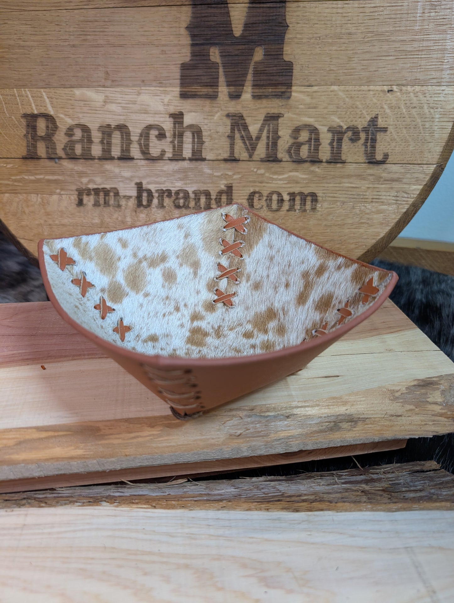 Small Cowhide Catchall Bowls